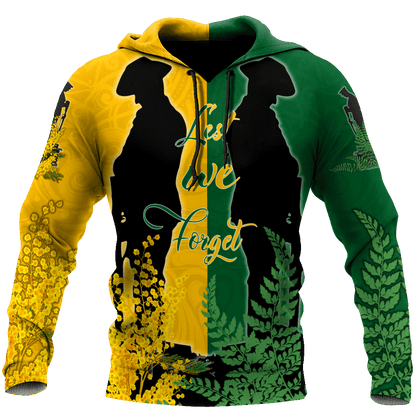 Premium Unisex Hoodie Lest We Forget - Kiwi And Fern - Anzac Day ML