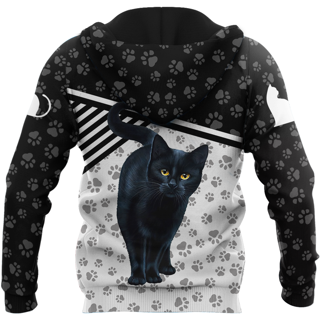 Customize Name Black Cat Hoodie For Men And Women JJ06022103
