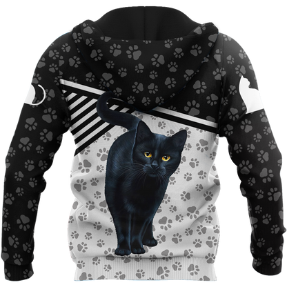 Customize Name Black Cat Hoodie For Men And Women JJ06022103