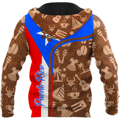 Customize Name Puerto Rico Symbol Hoodie For Men And Women MH06022104
