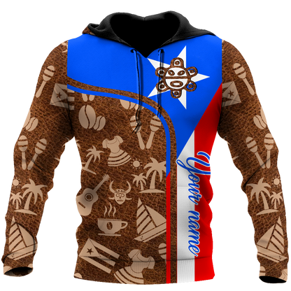 Customize Name Puerto Rico Symbol Hoodie For Men And Women MH06022104