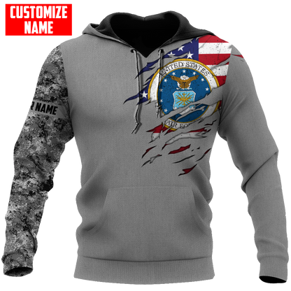 Custom name Soldier US Air Force 3d all over printed shirt hoodie MH06072108
