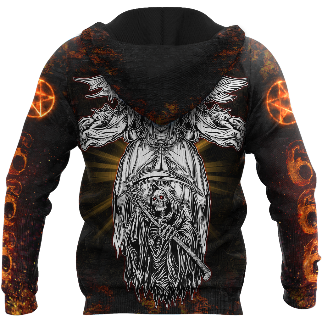 Skull Satnaic Fire Hoodie For Men And Women JJ07022101