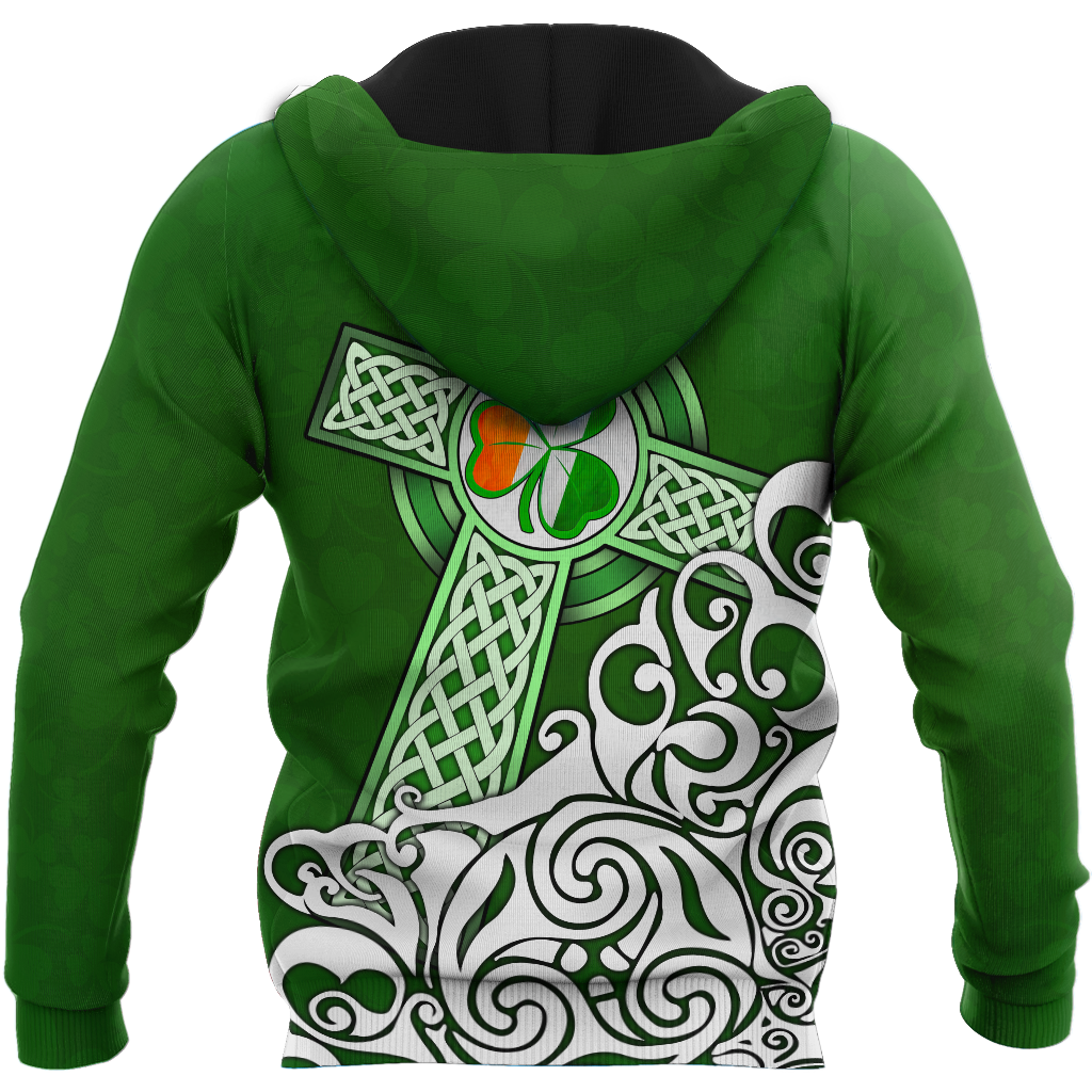Premium Unisex Hoodie Irish St.Patrick Celtic Cross ML