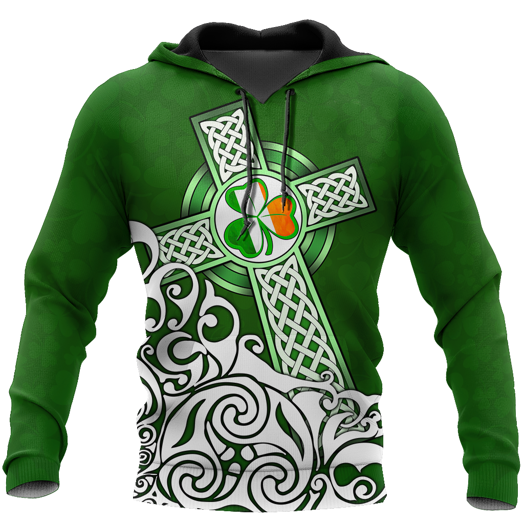 Premium Unisex Hoodie Irish St.Patrick Celtic Cross ML