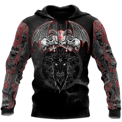 Satanic Skull Symbols Hoodie For Men And Women JJ07022102