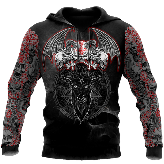 Satanic Skull Symbols Hoodie For Men And Women JJ07022102