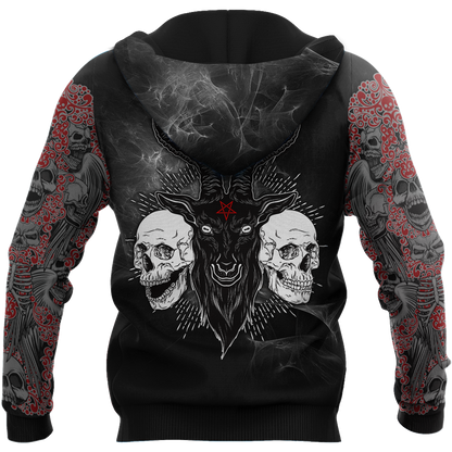 Satanic Skull Symbols Hoodie For Men And Women JJ07022102