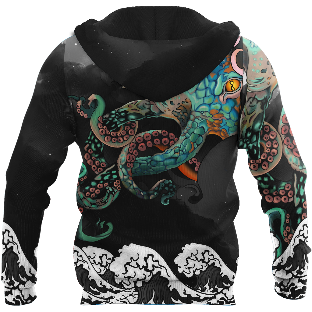 Premium Unisex Hoodie Japanese Octopus Irezumi Style ML