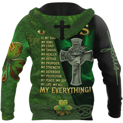 Irish Jesus Patrick Day 3D All Over Printed Unisex Shirt