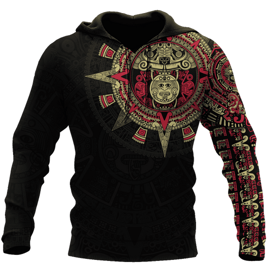 Aztec Mexico Red 3D All Over Printed Unisex Hoodie