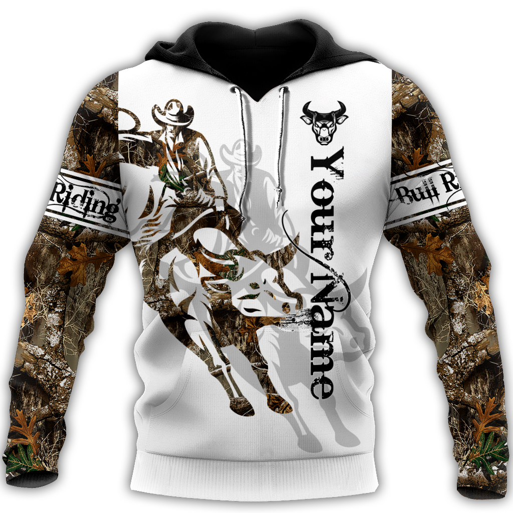 Personalized Name Bull Riding 3D All Over Printed Unisex Shirts Tattoo Ver 2