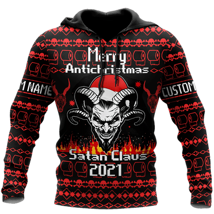 Customize Name Skull Satanic 3D All Over Printed Unisex Shirts