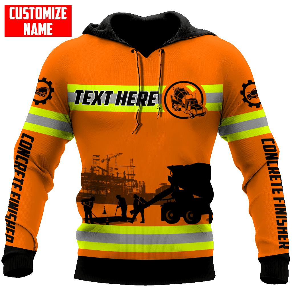 Concrete Finisher Safety Custom name 3D printed shirts