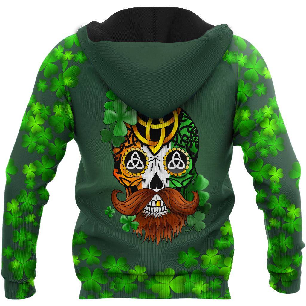 3D All Over Printed Irish Skull St Patrick Day Unisex Shirts XT
