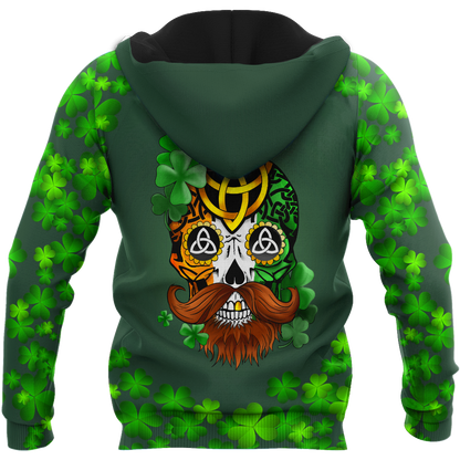 3D All Over Printed Irish Skull St Patrick Day Unisex Shirts XT