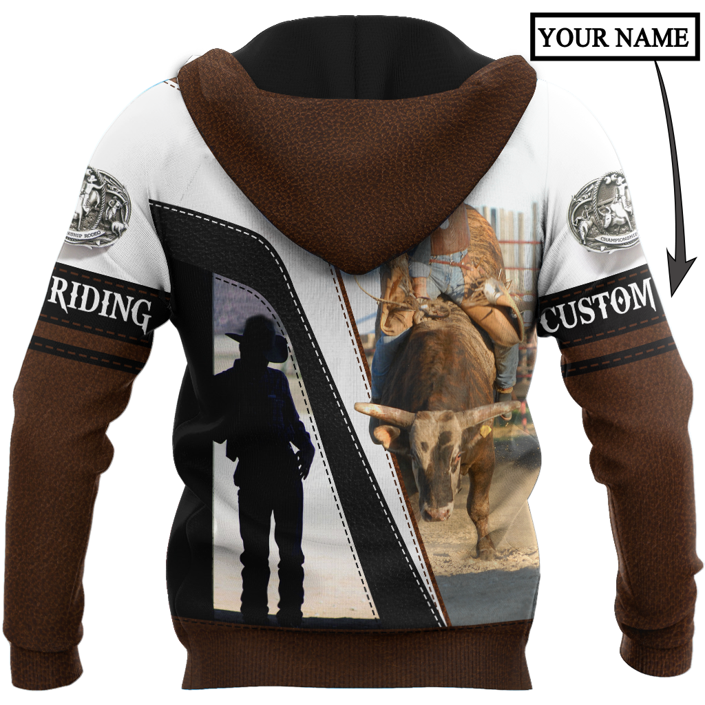 Personalized Name Bull Riding 3D All Over Printed Unisex Shirts Ride The Bull