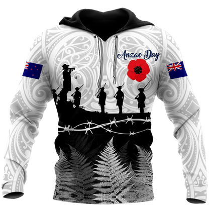 Premium Anzac Day New Zealand Maori Tattoo 3D Printed Unisex Shirts TN