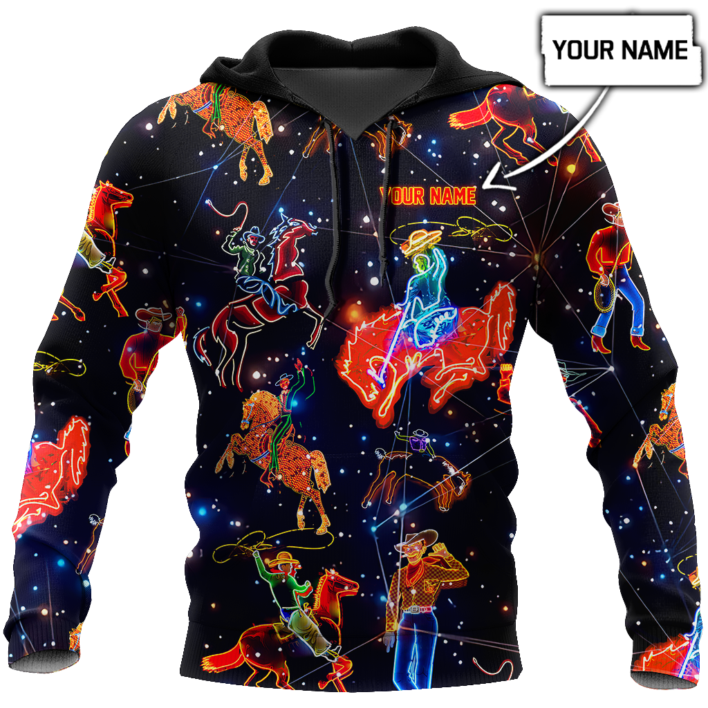 Personalized Name Rodeo 3D All Over Printed Unisex Shirts Galaxy Pattern