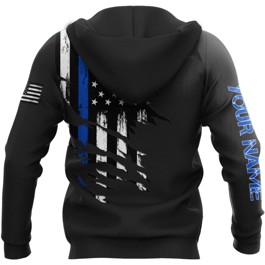 Thin Blue Line apparel US Law Enforcement custom name design 3d print shirts