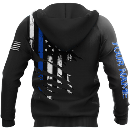 Thin Blue Line apparel US Law Enforcement custom name design 3d print shirts