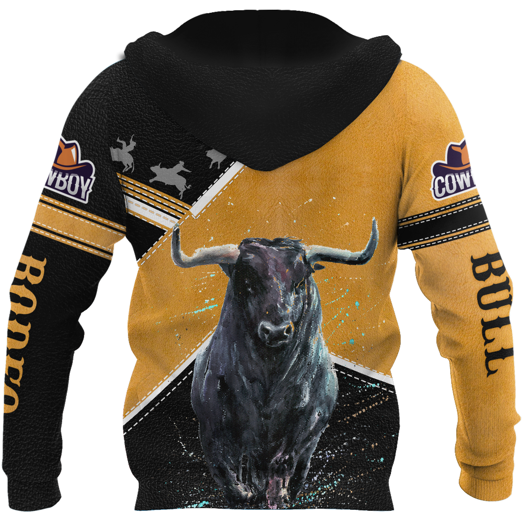Personalized Name Bull Riding 3D All Over Printed Unisex Shirts Black Bull