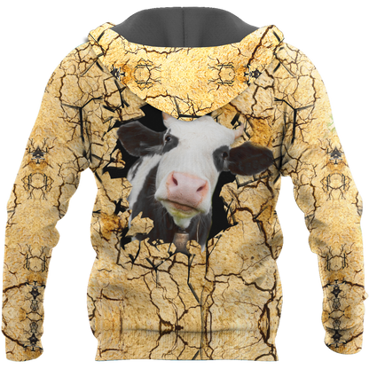 Dairy Cattle Cracks 3D Hoodie Shirt For Men And Women