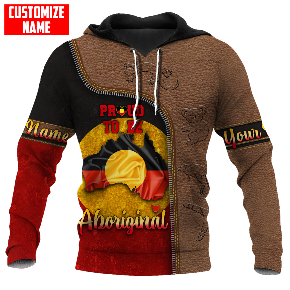 Totem Pattern Proud to be Aboriginal Flag 3D design printed summer shirts