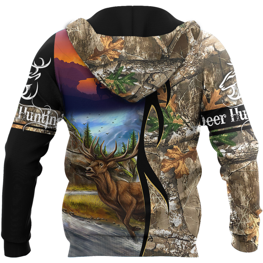 Deer Hunting 3D Over Printed Unisex Deluxe Hoodie ML
