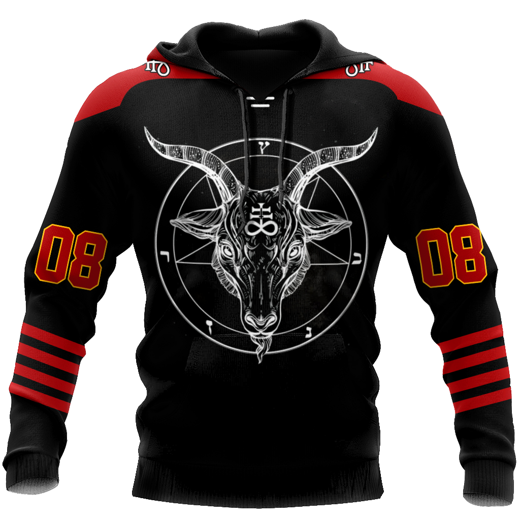 3D All Over Printed Hockey Satanic Unisex Shirts Custom Name Custom number  XT