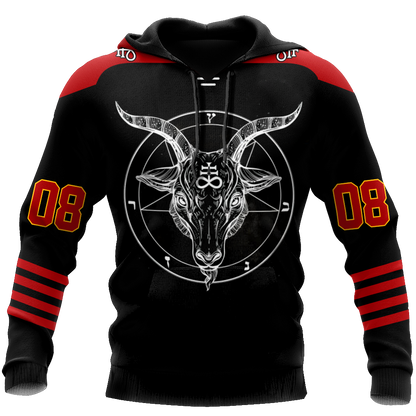 3D All Over Printed Hockey Satanic Unisex Shirts Custom Name Custom number  XT