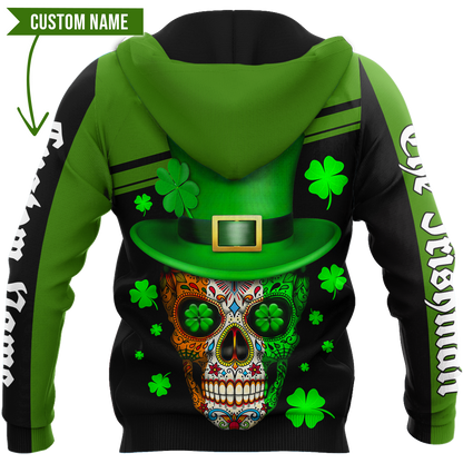 3D All Over Printed  Skull Irish St Patrick Day Unisex Shirts Custom name XT