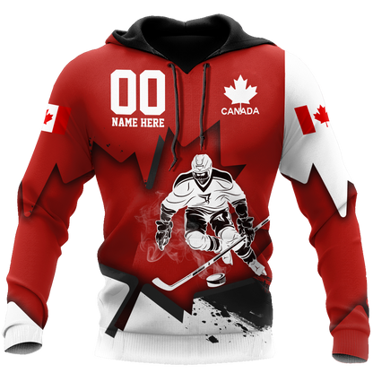3D All Over Printed Hockey Canada Unisex Shirts Custom Name Custom number XT TNA11032101