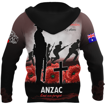 Premium Unisex Hoodie Remember Them Anzac Day ML