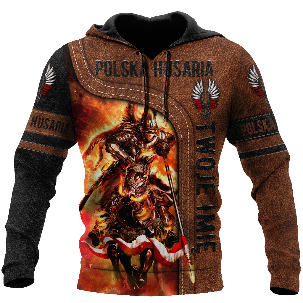Premium Winged Hussars Leather Pattern Custom name 3D Printed Shirts