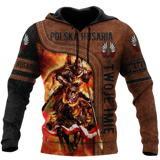 Premium Winged Hussars Leather Pattern Custom name 3D Printed Shirts