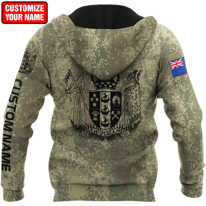 Custom Name New Zealand Aotearoa Coat Of Arm Army 3D All Over Printed Unisex Shirts