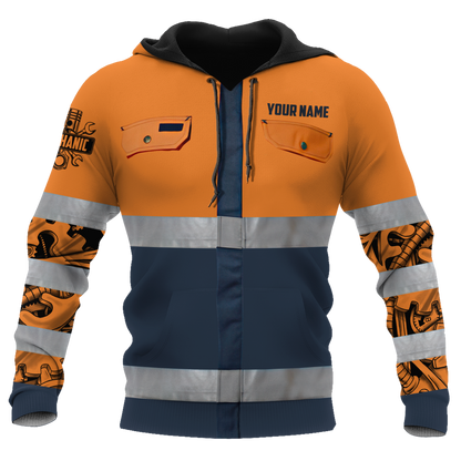 Personalized Mechanic Safety 3D All Over Printed Hoodie For Men and Women Pi112054