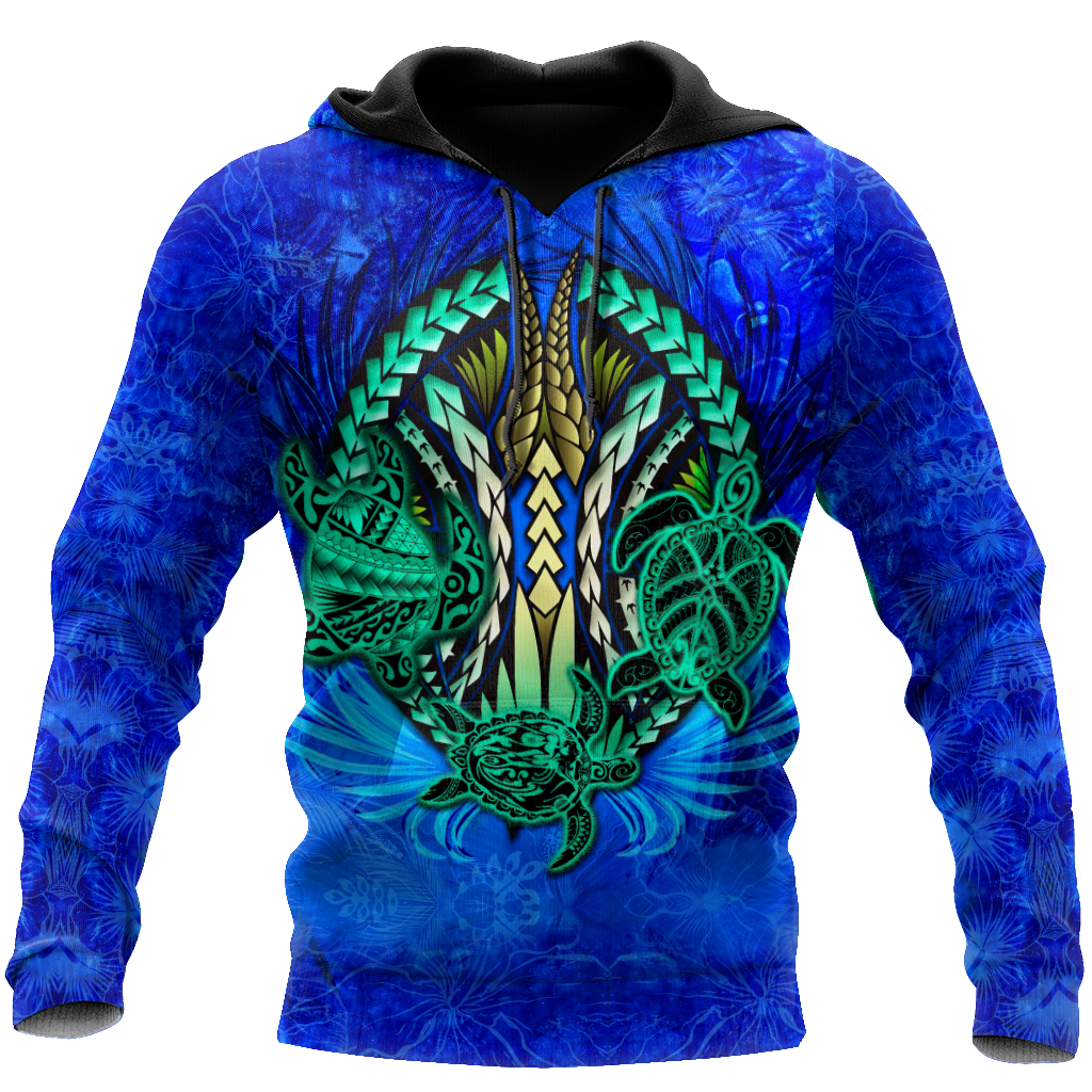 Premium Three Blue Turtles 3D All Over Printed Unisex Shirts