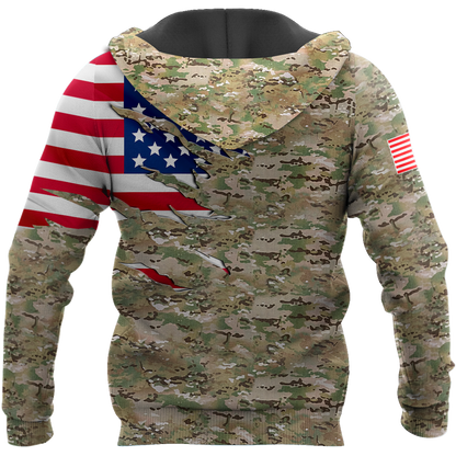 Remembrance The United States Camo Soldier 3D print shirts