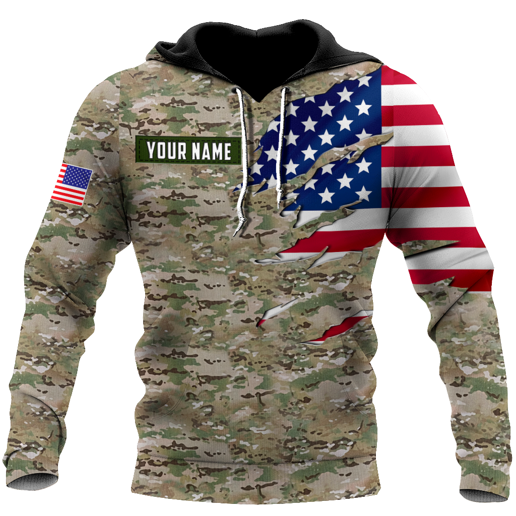 Remembrance The United States Camo Soldier 3D print shirts