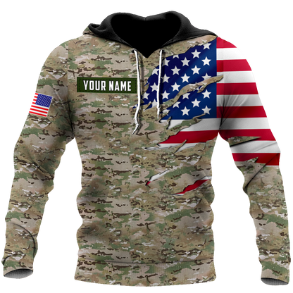 Remembrance The United States Camo Soldier 3D print shirts