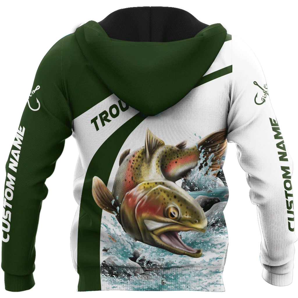 Custom name Trout gone fishing 3D printed shirts