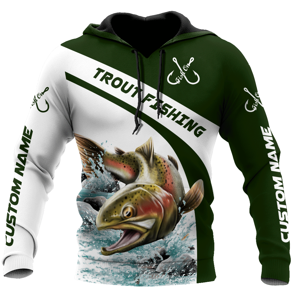 Custom name Trout gone fishing 3D printed shirts
