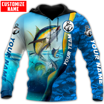 Custom name Tuna fishing Team Billfish 3D Design Printed Shirts