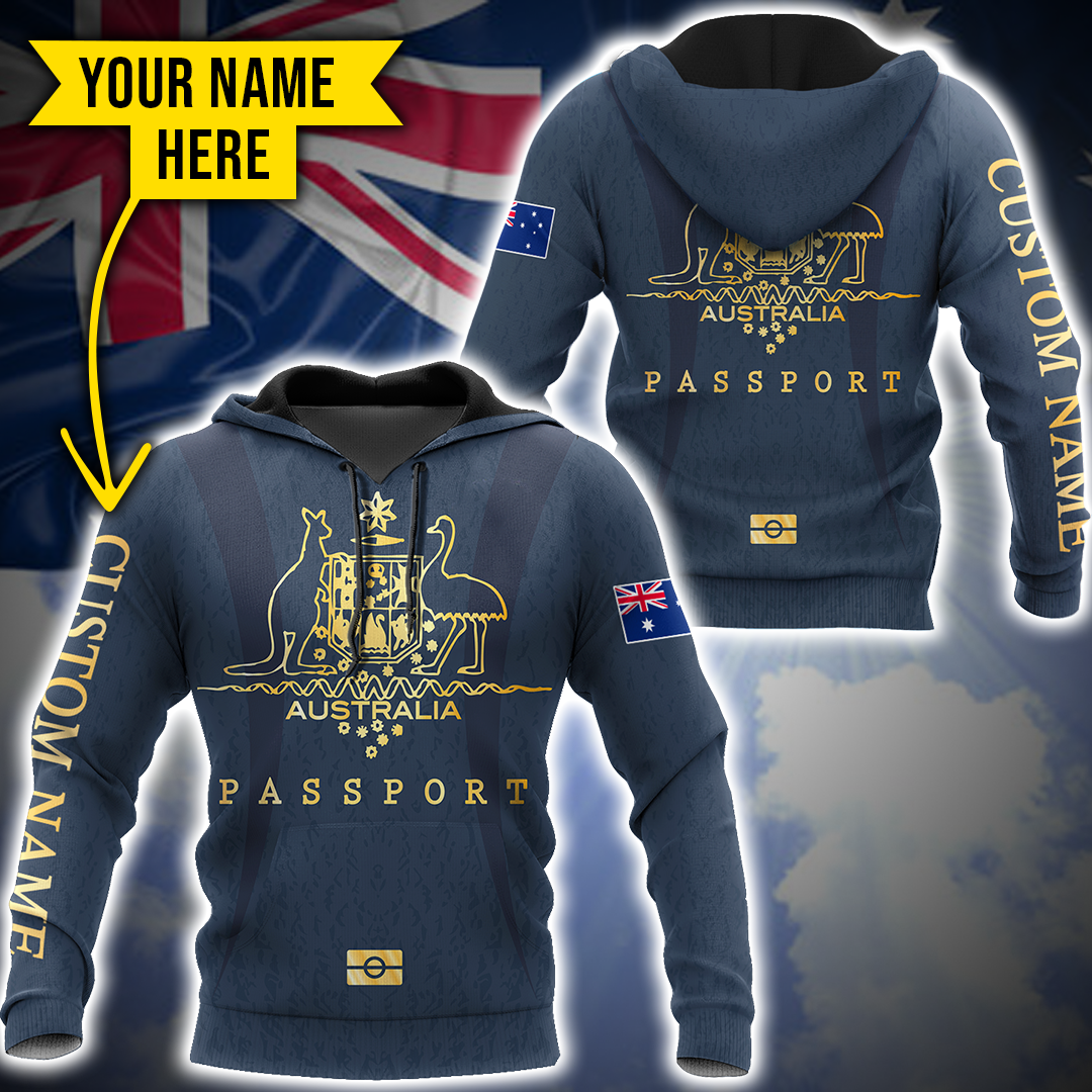 Australian passport custom name special unisex 3d print shirts