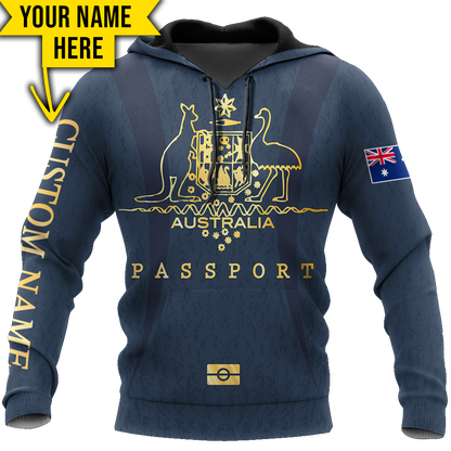 Australian passport custom name special unisex 3d print shirts