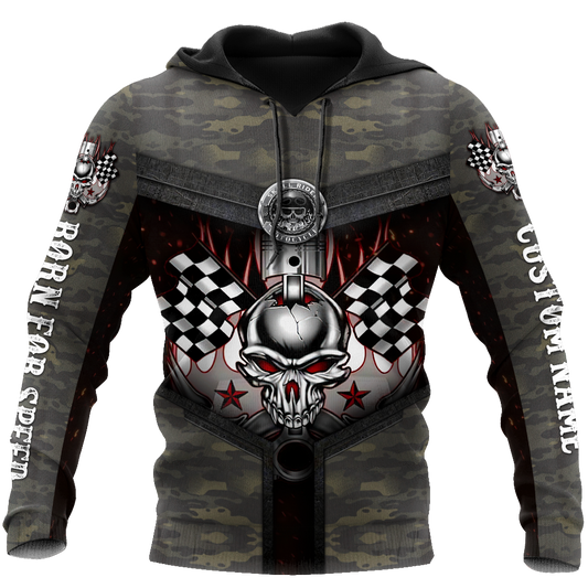 Customize Name Motorcycle Racing 3D All Over Printed Unisex Shirts Born For Speed