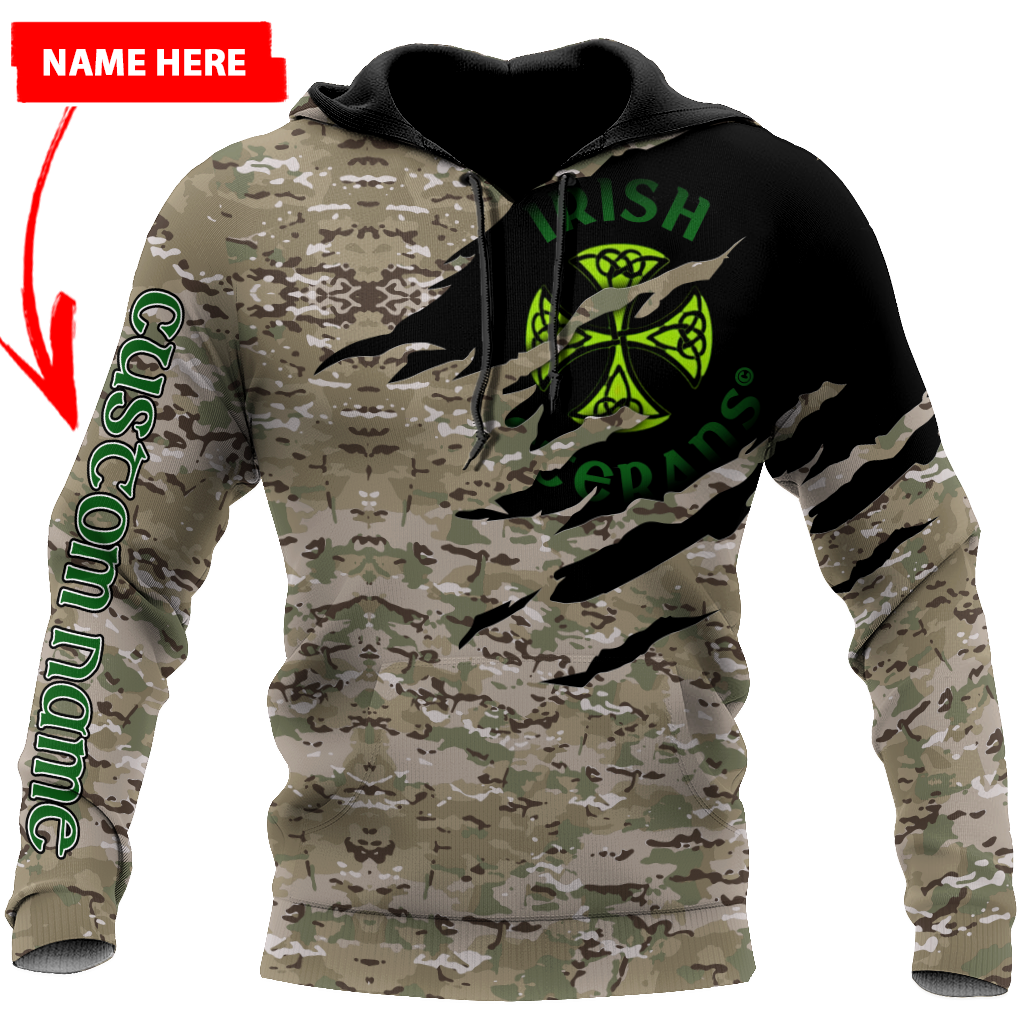 Custom Name - Irish Veterans 3D Hoodie Shirt For Men And Women