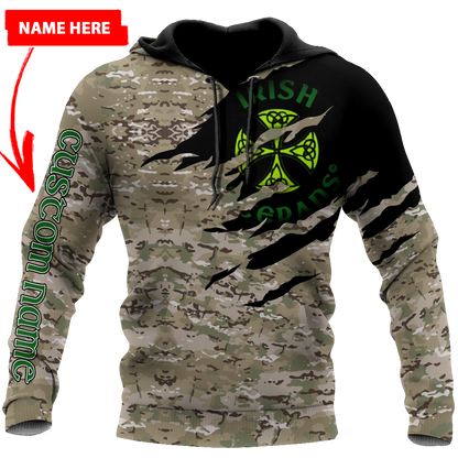Custom Name - Irish Veterans 3D Hoodie Shirt For Men And Women